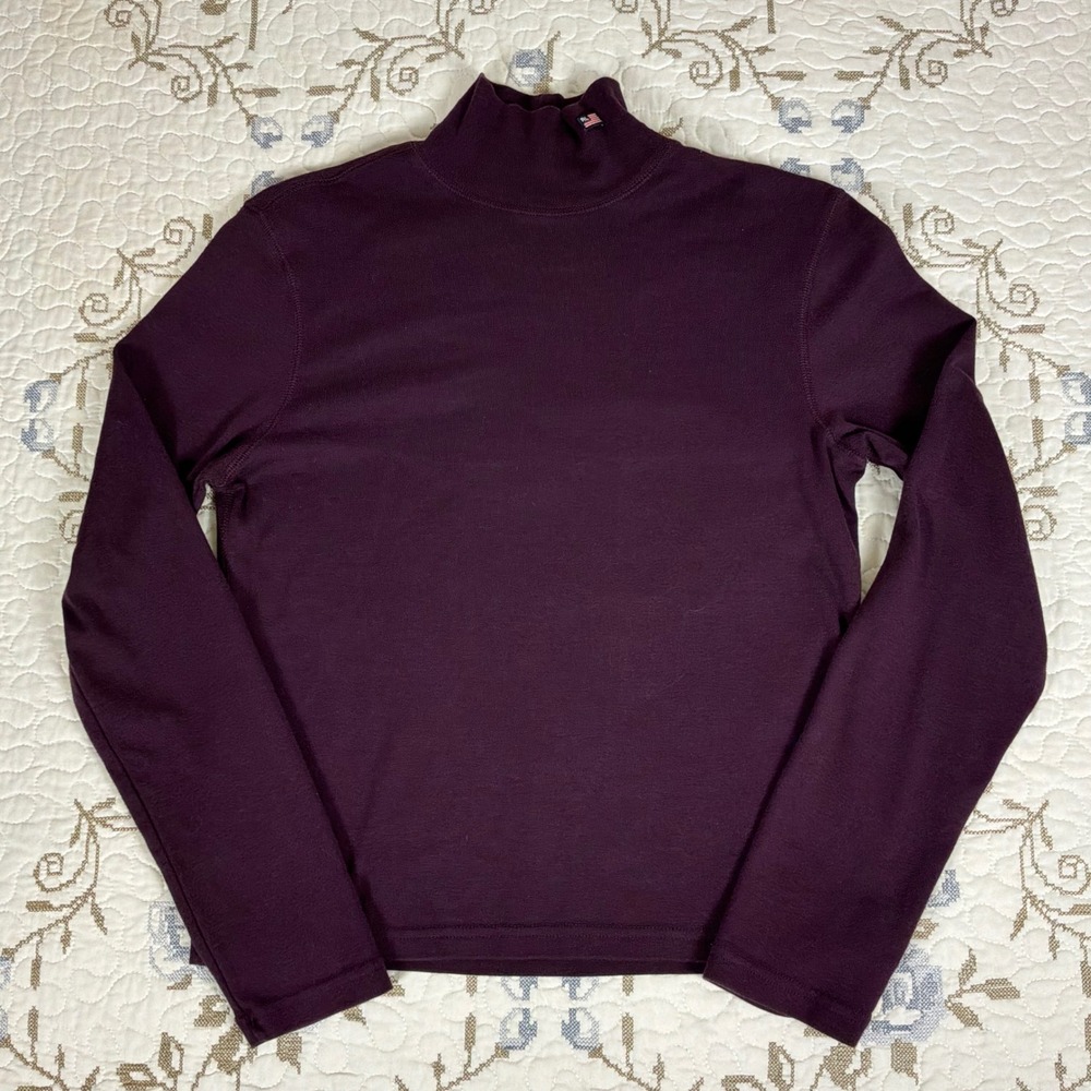 Polo Jeans Co Ralph Lauren Mock Neck Top Women L Purple Excellent Vintage